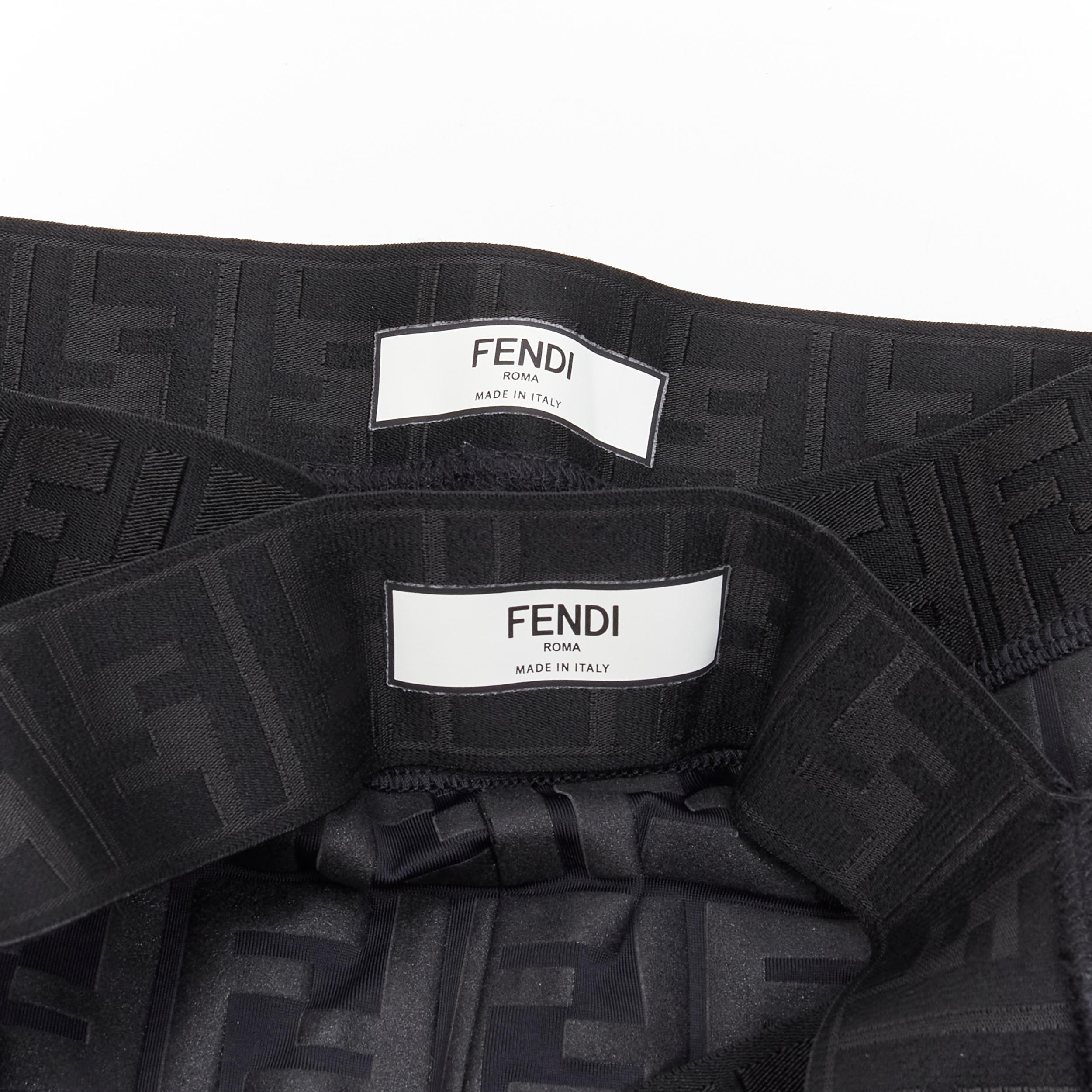 FENDI Forever FF Zucca monogram black bra top legging pant set XS 2