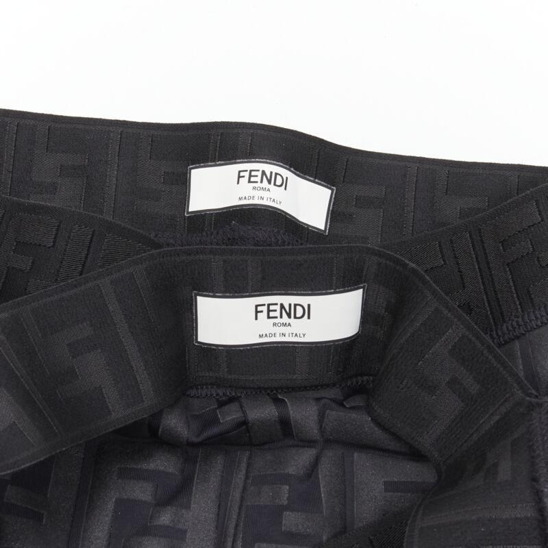 FENDI Forever FF Zucca monogramme noir soutien-gorge top legging pantalon XS en vente 5