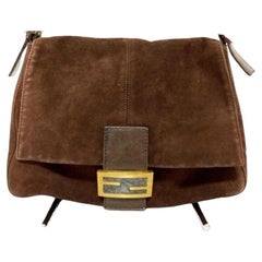 Fendi Forever Mama Flap Logo Ff 239753 Braune Wildleder Umhängetasche