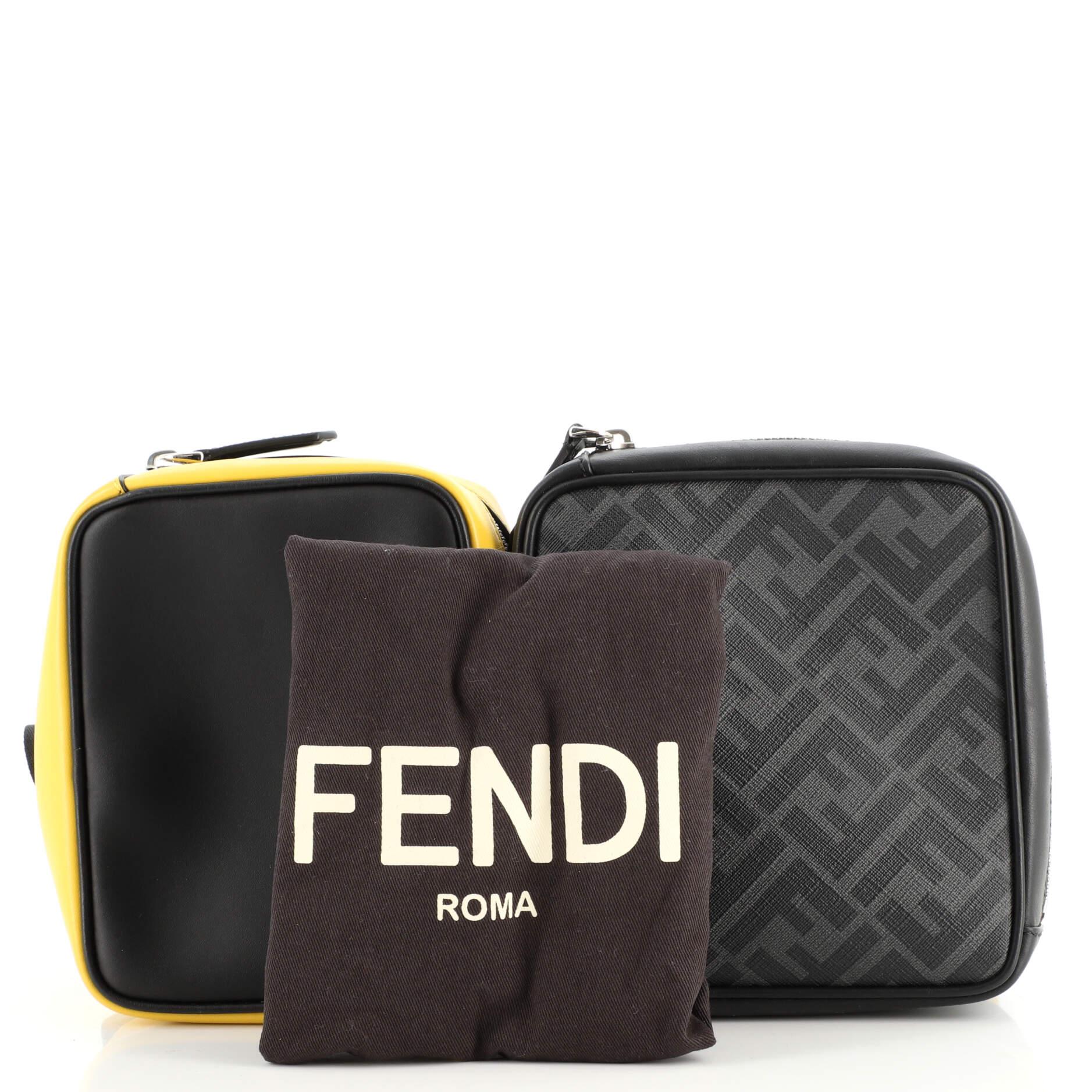 Fendi Forever Multi Pouch Belt Bag Zucca Coated Canvas and Leather with  Nylon For Sale at 1stDibs