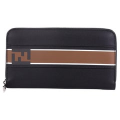 Used Fendi Forever Zip Around Wallet Printed Leather Long