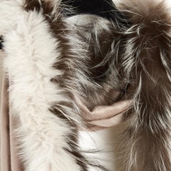 Fendi Foulard Etole Chale Beige Rose Nude Cashmere Precious Stole Scarf Shawl