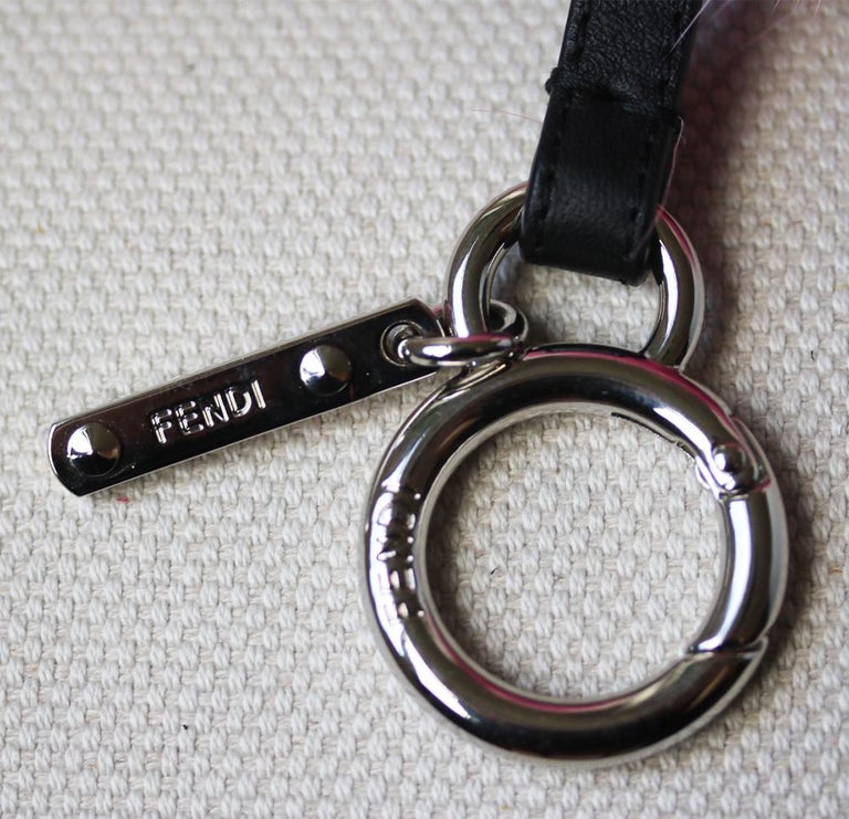 Fendi Fox Fur Bag Charm - Black Keychains, Accessories - FEN96792