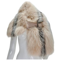 Used Fendi Fox Fur Buckle Shawl