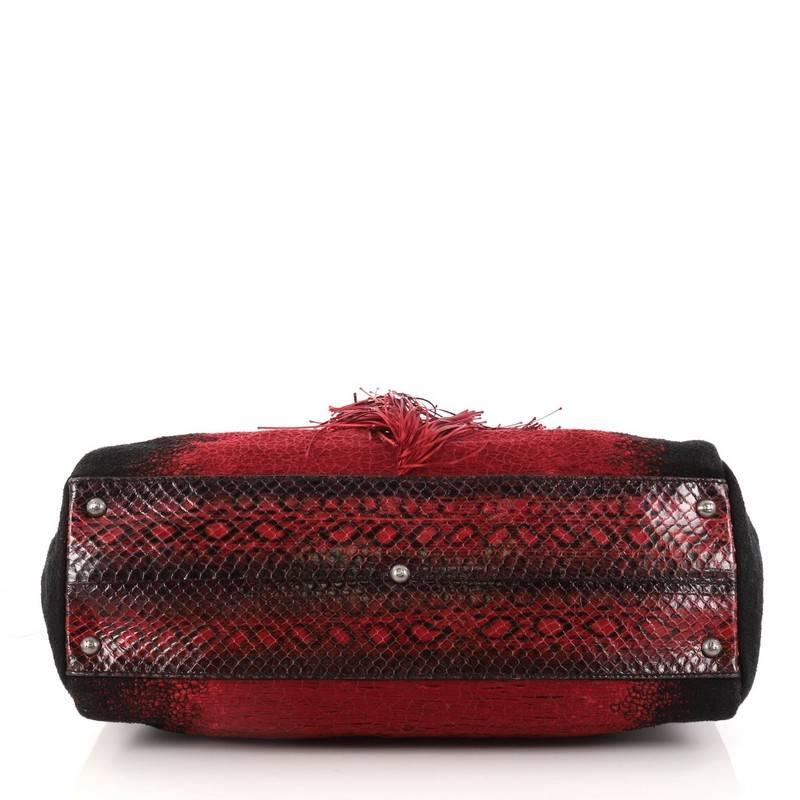 Fendi Fringe Peekaboo Handbag Textile with Python Large 1