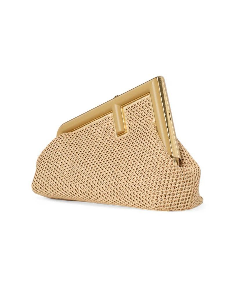 Fendi Frist Midi Macrame en raphia Beige Neuf - En vente à Torre Del Greco, IT