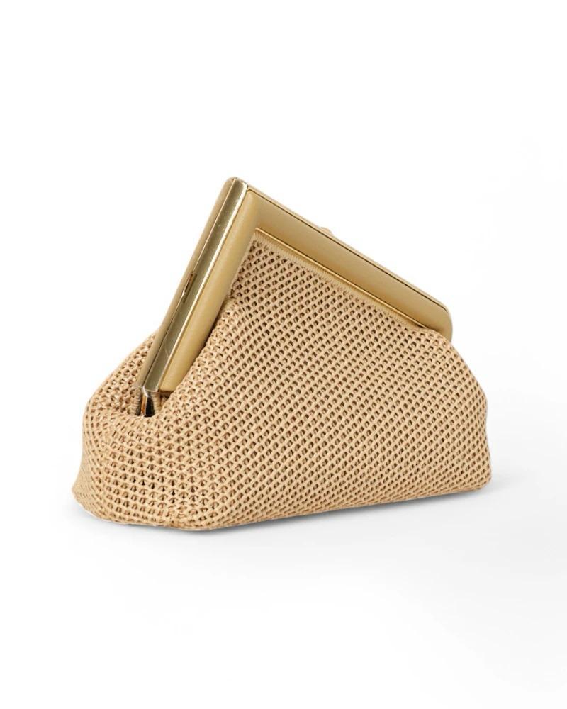 Fendi Frist Midi Macrame en raphia Beige en vente 1