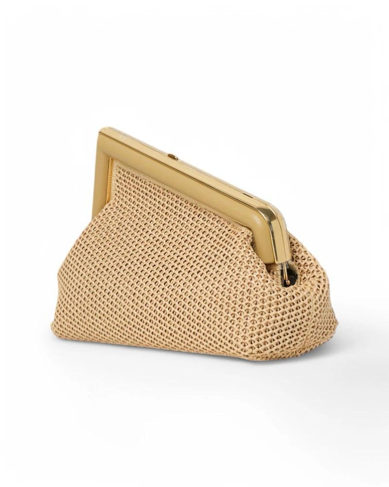 Fendi Frist Midi Macrame en raphia Beige en vente 2