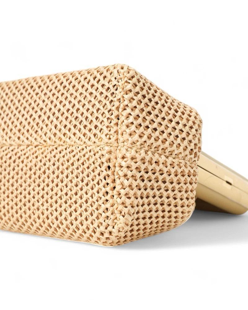 Fendi Frist Midi Macrame en raphia Beige en vente 5