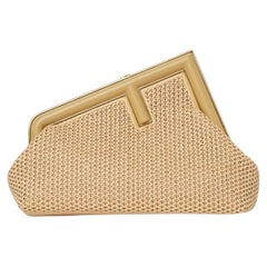 Fendi Frist Midi Raffia Macrame Beige