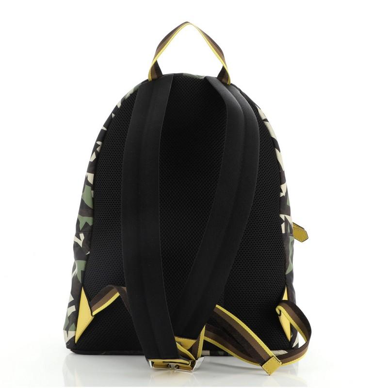 Fendi Front Pocket Backpack Printed Nylon Large In Good Condition In NY, NY