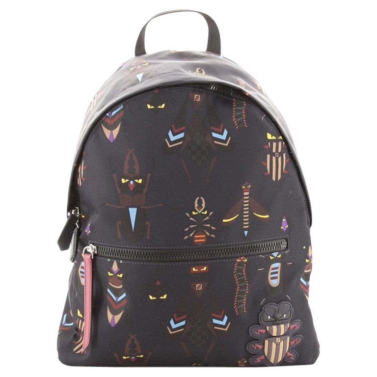 Fendi Front Pocket Backpack Printed Nylon Large