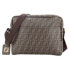 Fendi Front Pocket Messenger Bag Zucca Coated Canvas Large