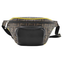 Fendi Front Pocket Waist Bag Zucca Coated Canvas and Leather
