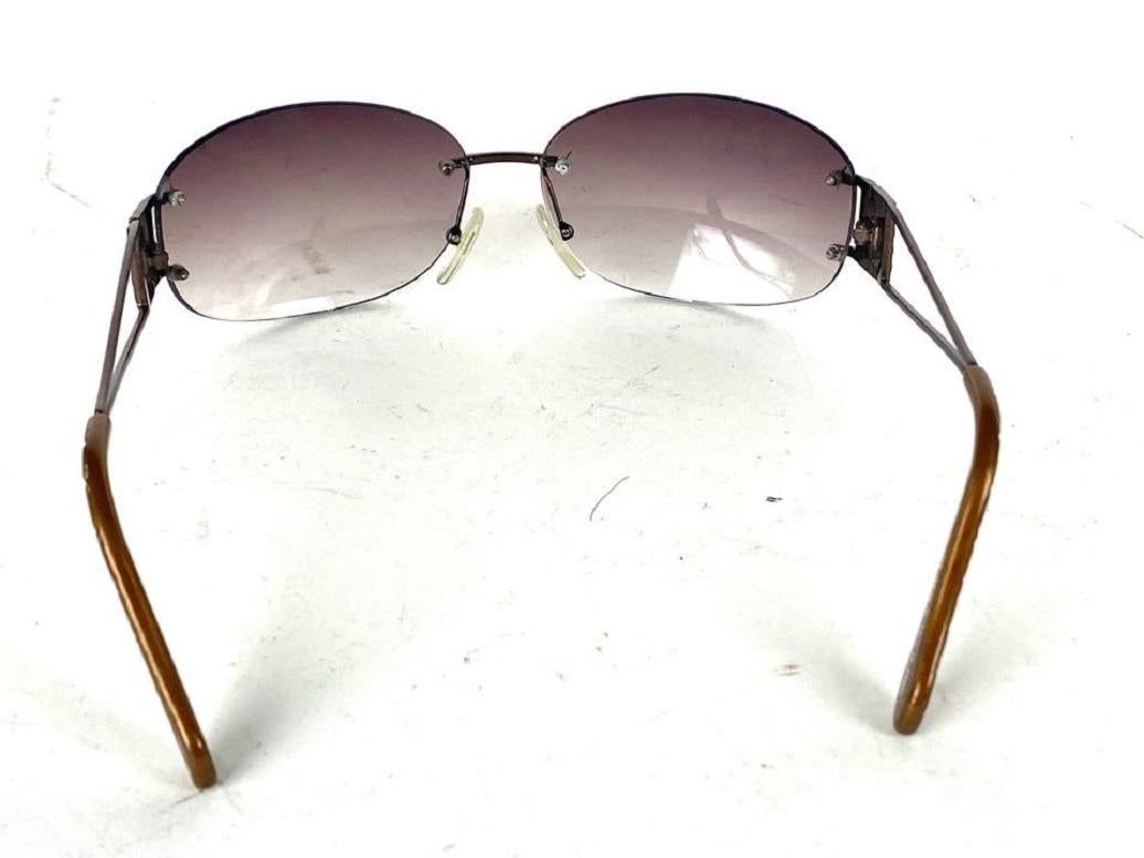 Brown Fendi FS417 FF Logo Sunglasses Bronze Gunmetal Rose Tint 24ff0