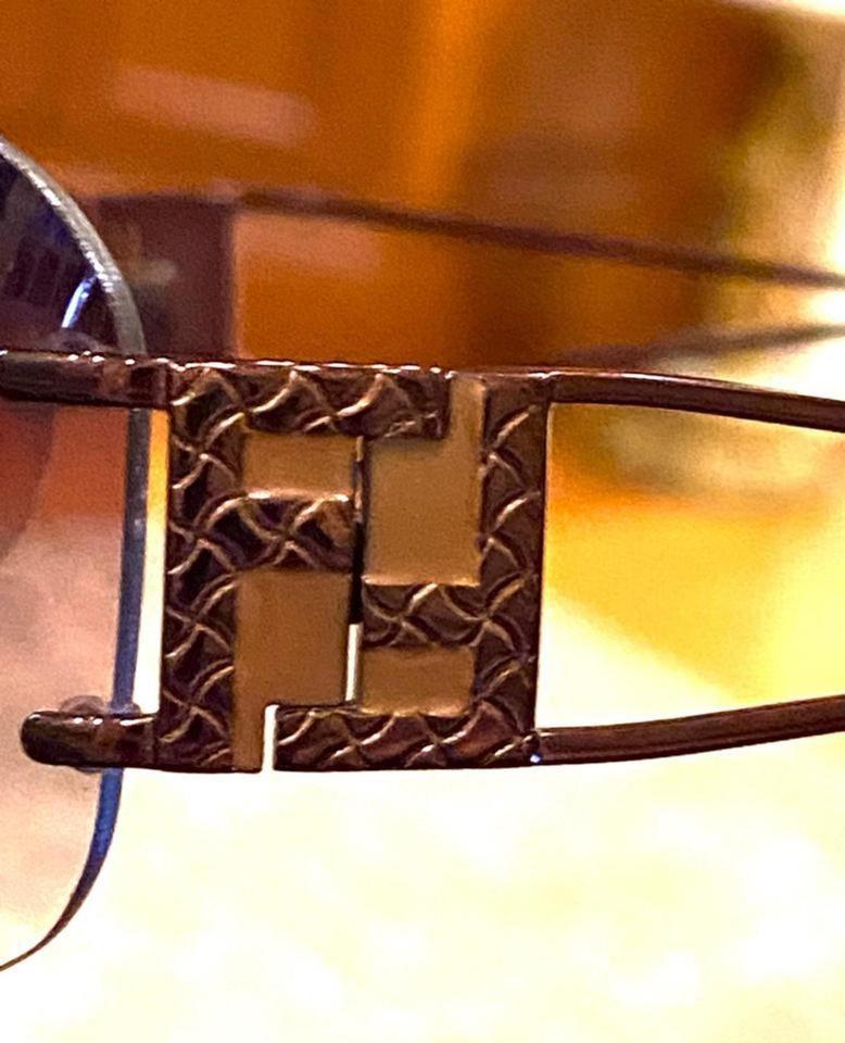 Fendi FS417 FF Logo Sunglasses Bronze Gunmetal Rose Tint 24ff0 1