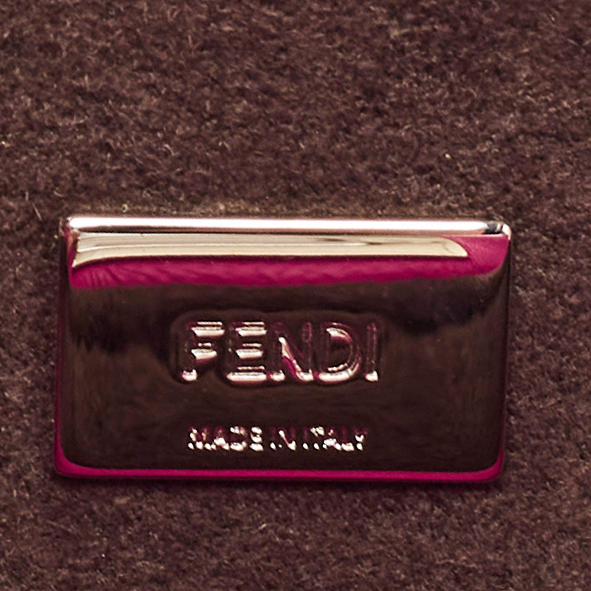 Fendi Fuchsia Leather Micro Peekaboo Crossbody Bag 6