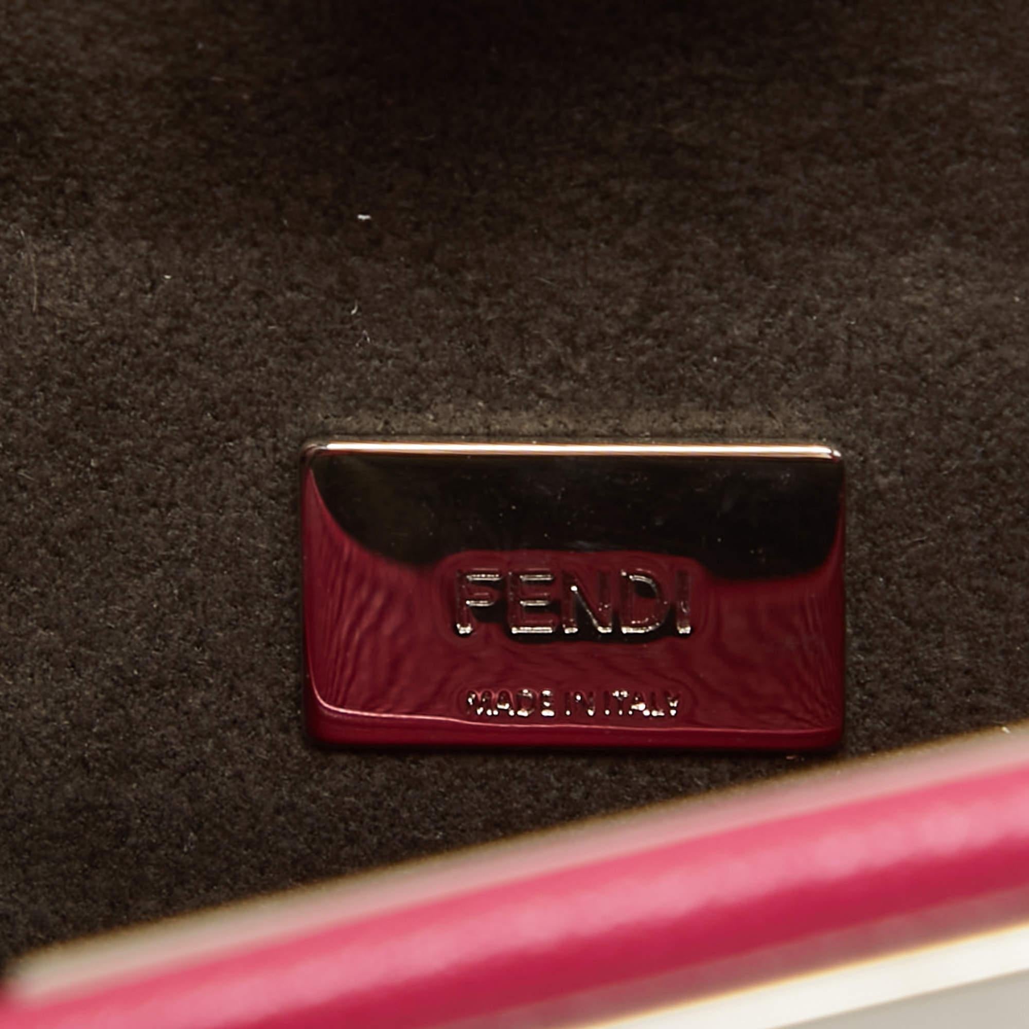 Fendi Fuchsia Leather Micro Peekaboo Crossbody Bag For Sale 3