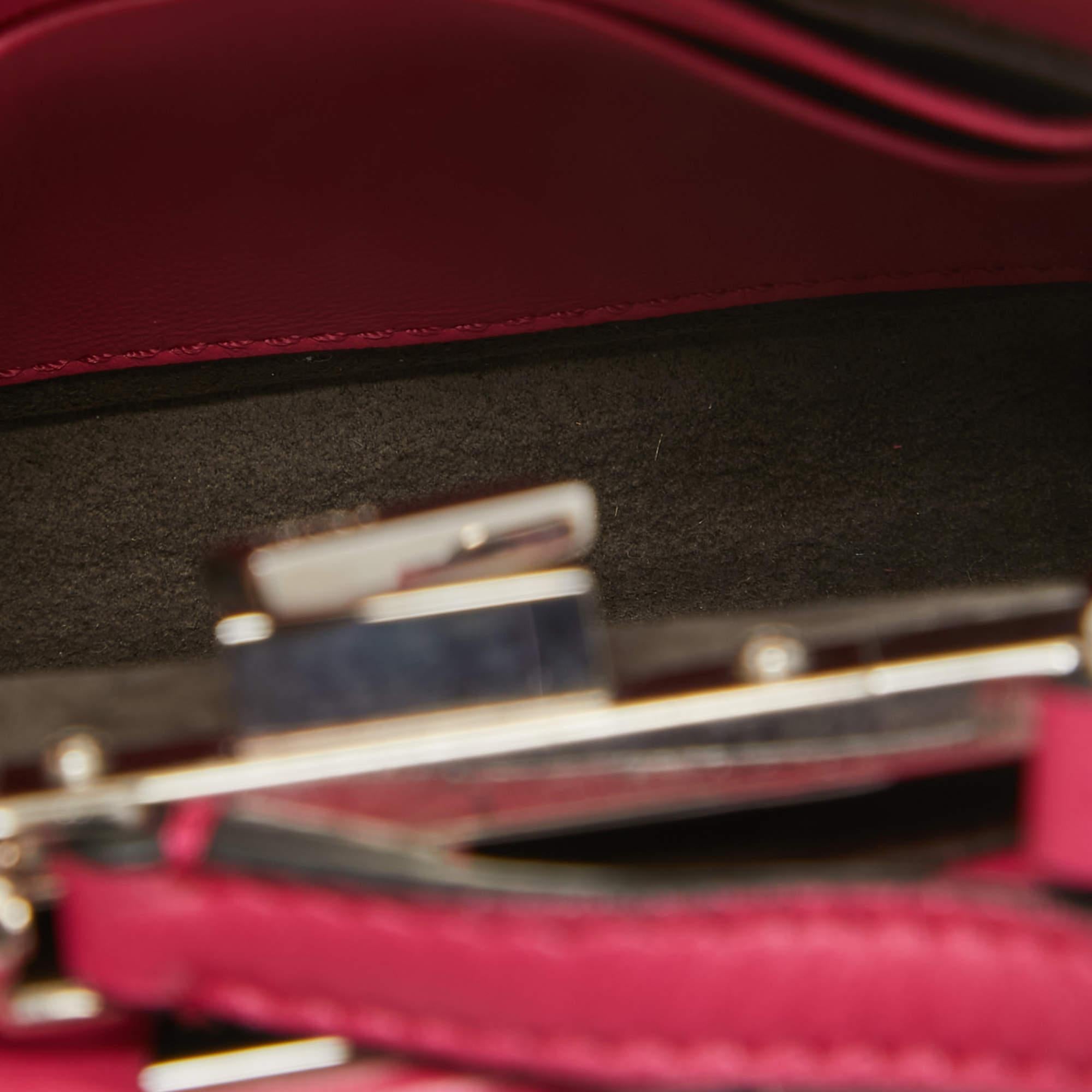 Fendi Fuchsia Leather Micro Peekaboo Crossbody Bag For Sale 3