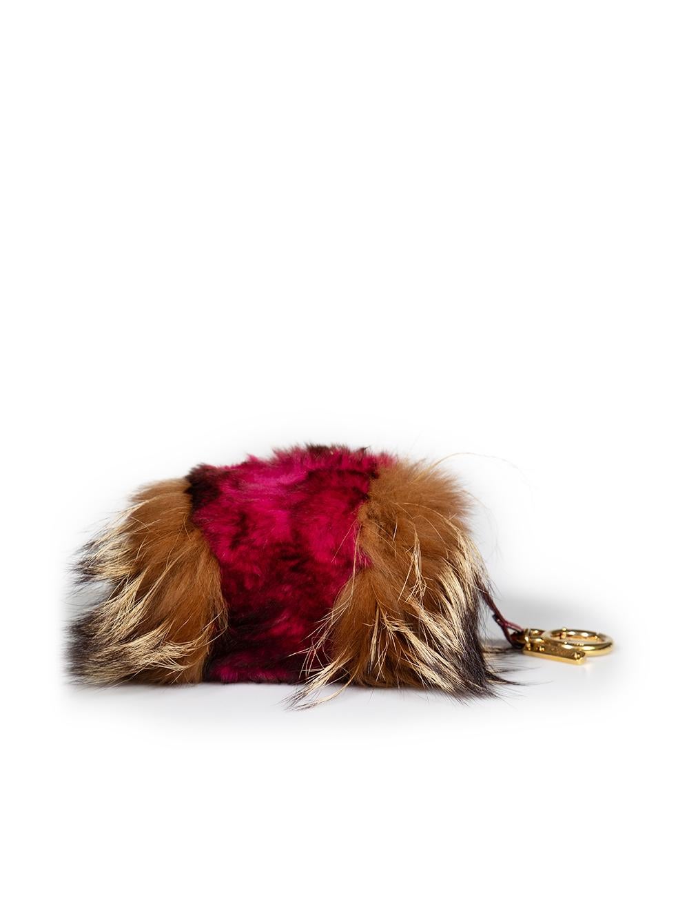 Red Fendi Fur Bag Charm