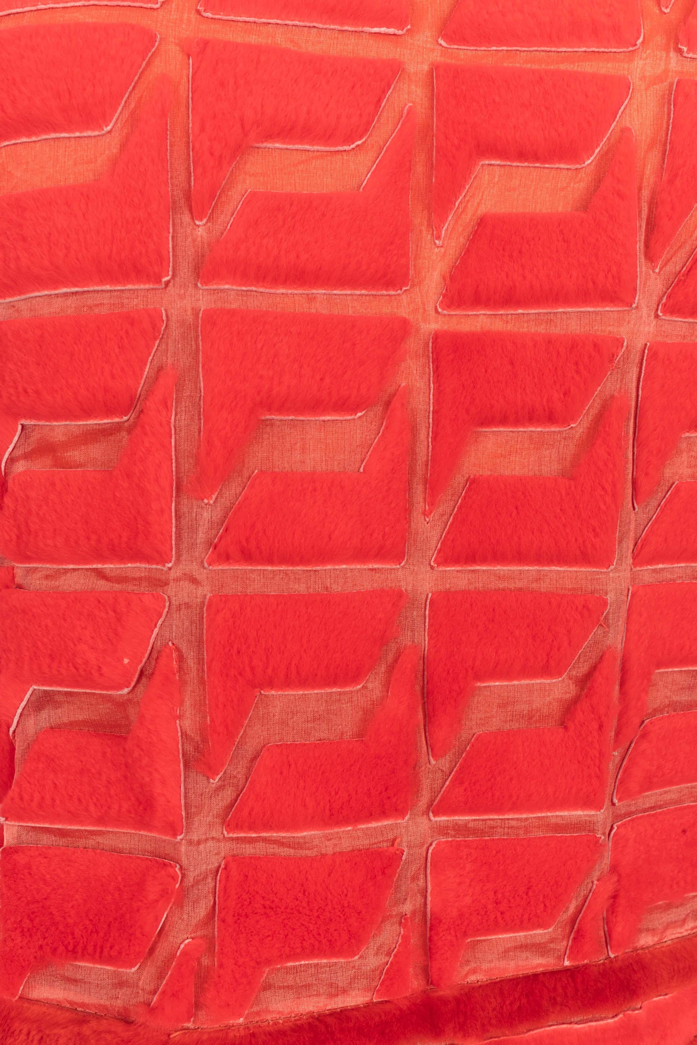 Red Fendi fur dress Spring 2014