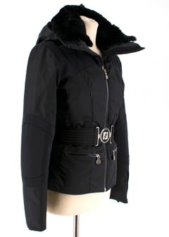 Fendi Fur Trim Black Padded Ski Jacket estimated size M