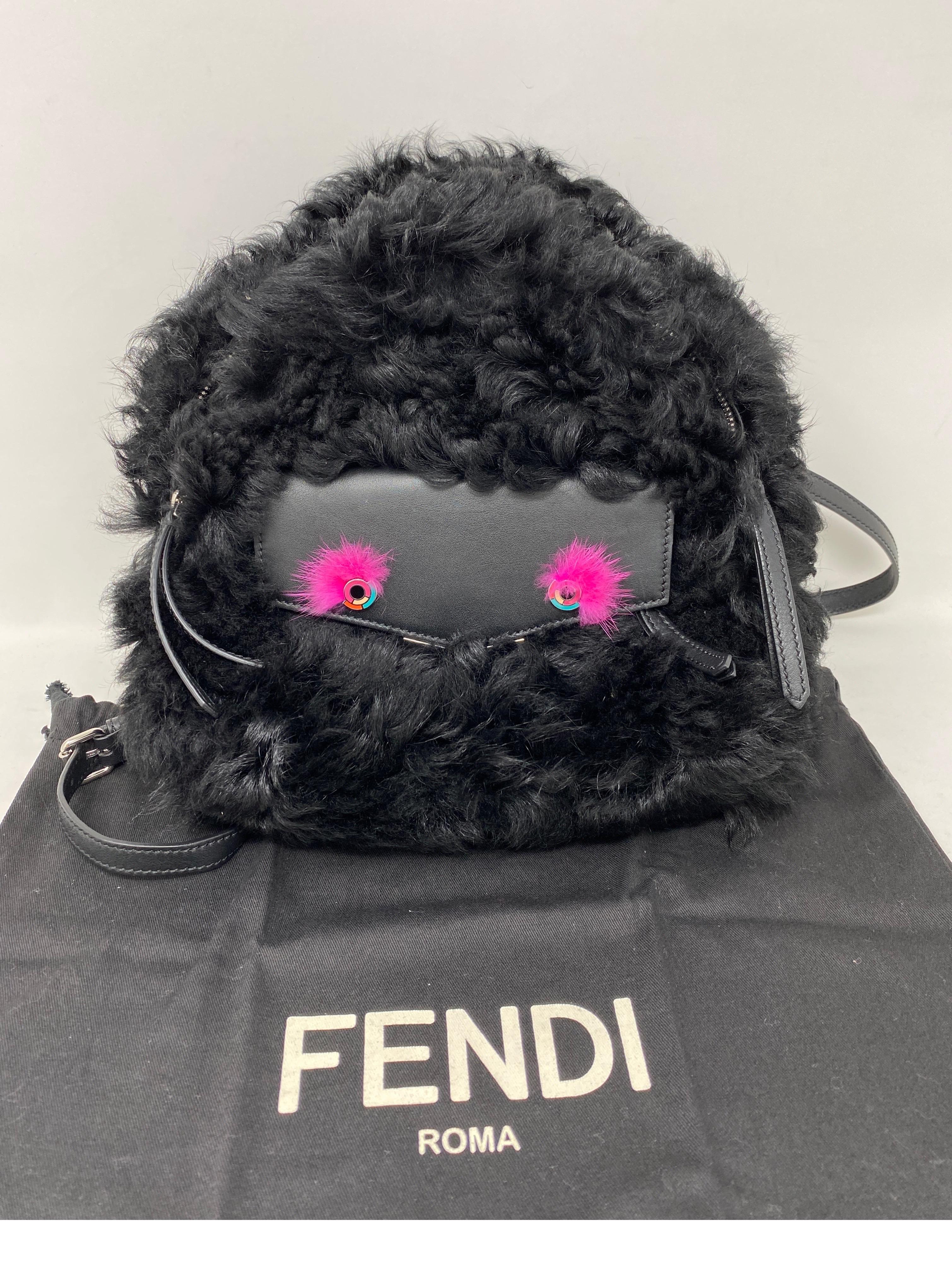 Fendi Furry Black Backpack. Excellent like new condition. Cute and fun backpack. Guaranteed authentic. 