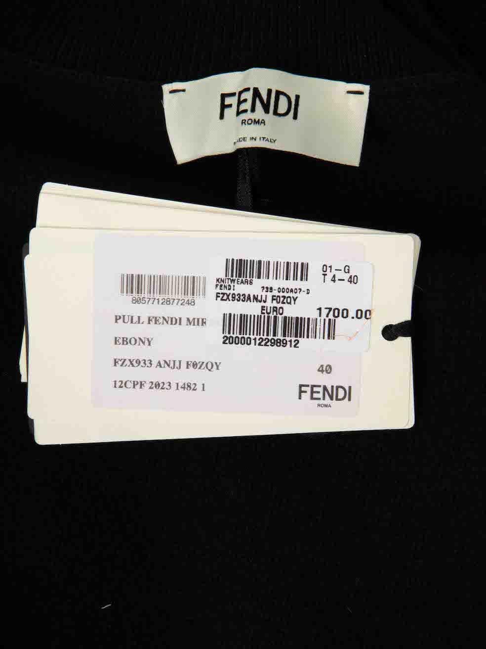 Fendi FW23 Pull en laine marron foncé Taille S en vente 1