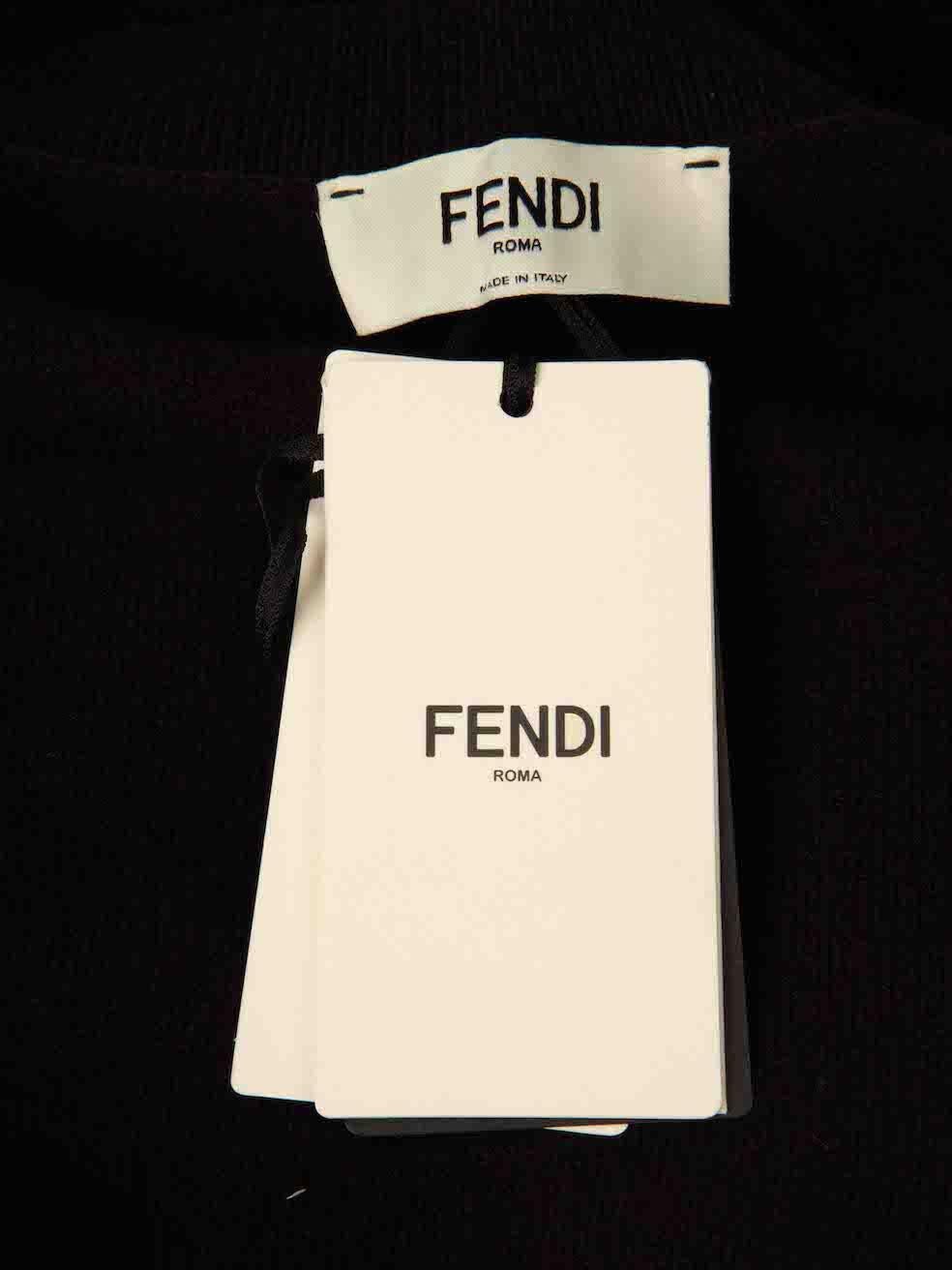 Fendi FW23 Pull en laine marron foncé Taille S en vente 2