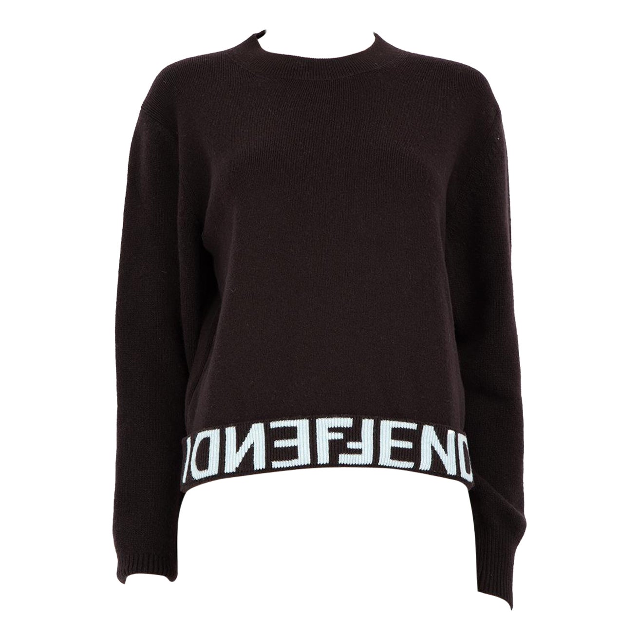 Fendi FW23 Dark Brown Wool Knit Sweater Size S