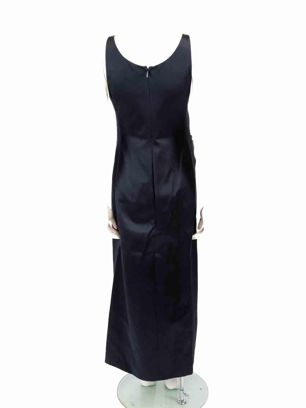 Black Fendi FW23 Navy Maxi Sleeveless Dress Size S For Sale