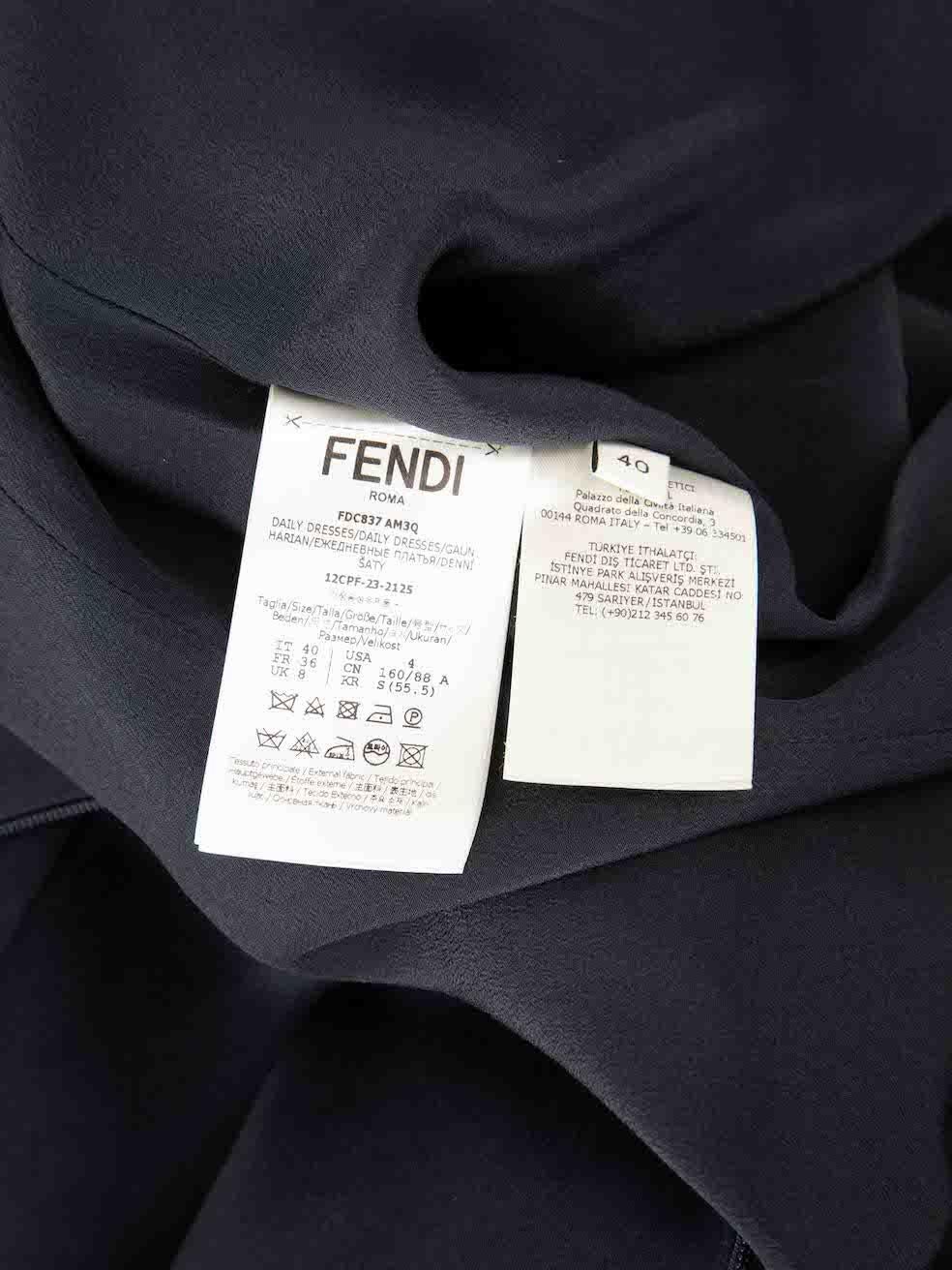 Women's Fendi FW23 Navy Maxi Sleeveless Dress Size S For Sale