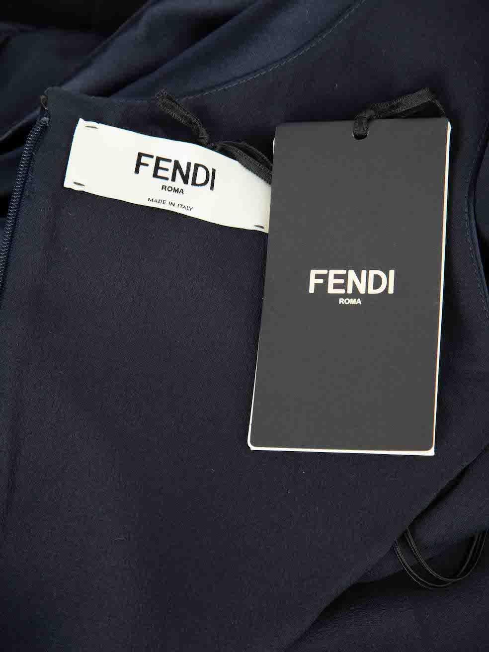 Fendi FW23 Navy Maxi Sleeveless Dress Size S For Sale 1