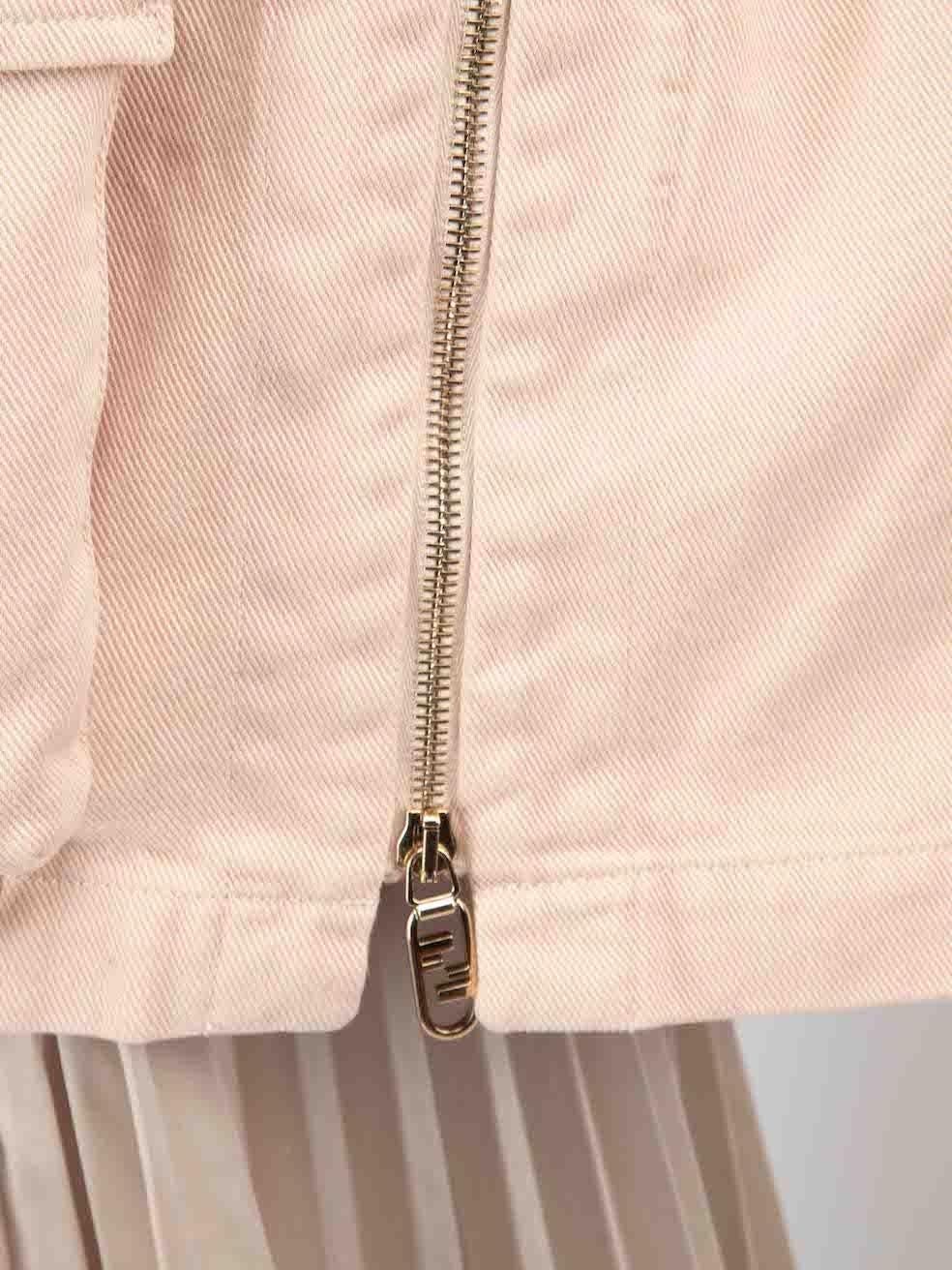 Fendi FW23 Pink Pocket Detail Drill Jacket Size XS For Sale 1