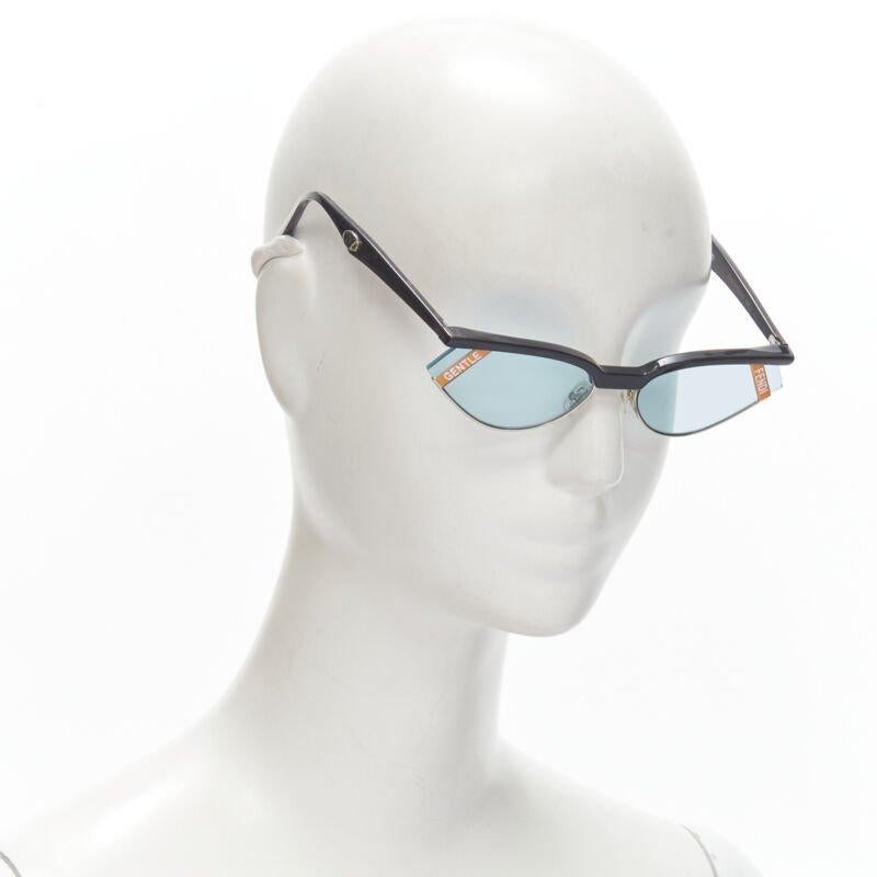 Gray FENDI GENTLE MONSTER  FF0369/S No.1 blue tinted cat eye sunglasses