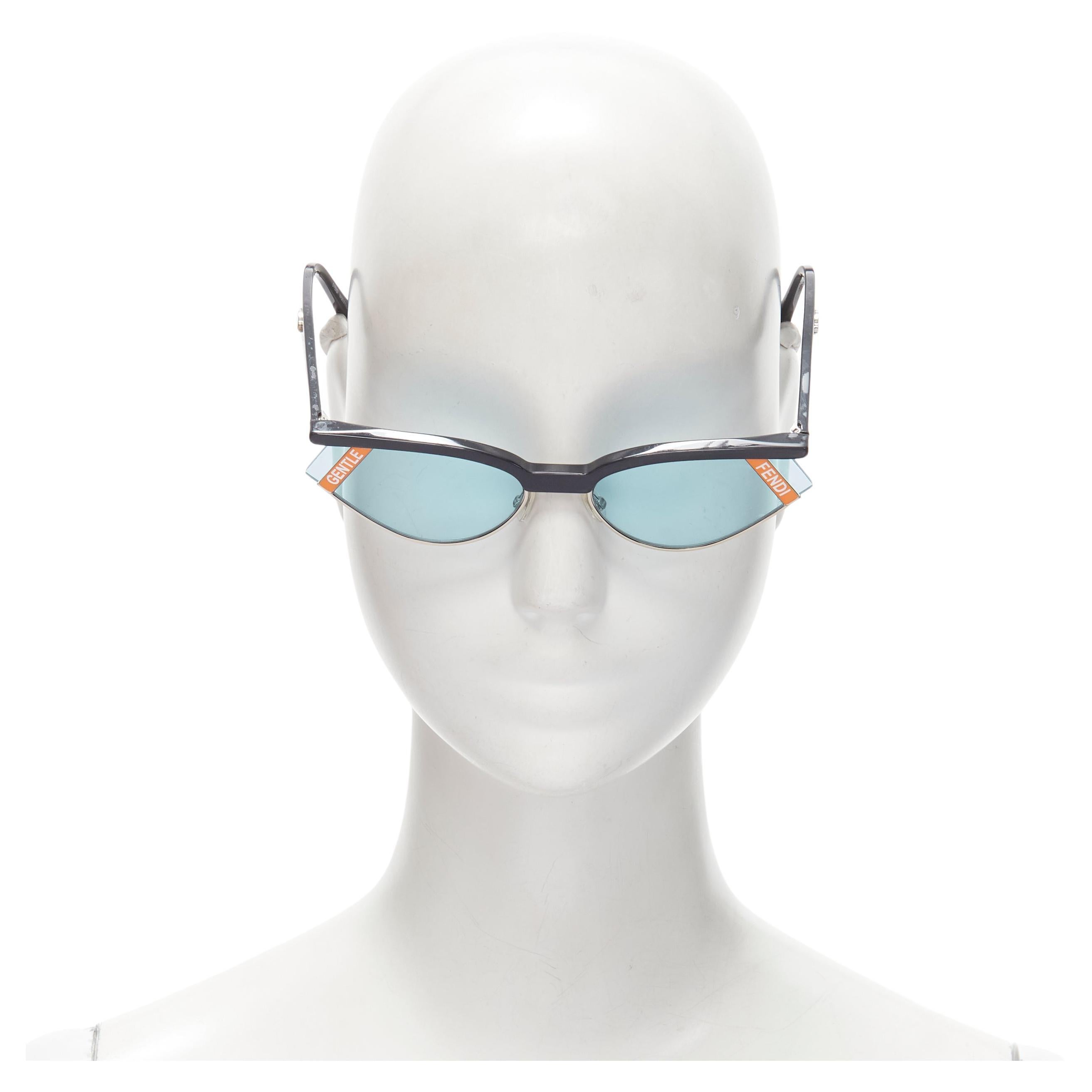 FENDI GENTLE MONSTER  FF0369/S No.1 blue tinted cat eye sunglasses For Sale
