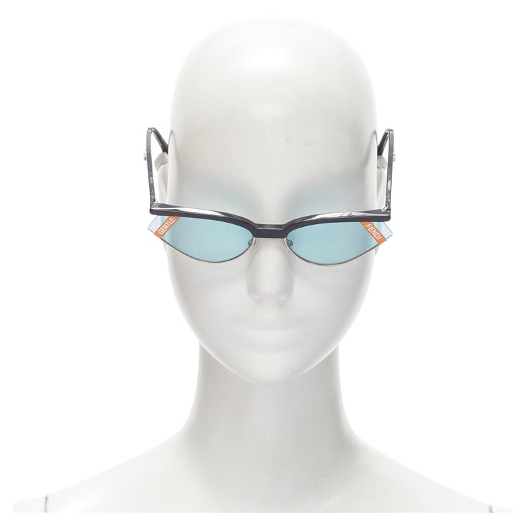 FENDI GENTLE MONSTER FF0369/S No.1 blue tinted cat eye sunglasses For Sale  at 1stDibs