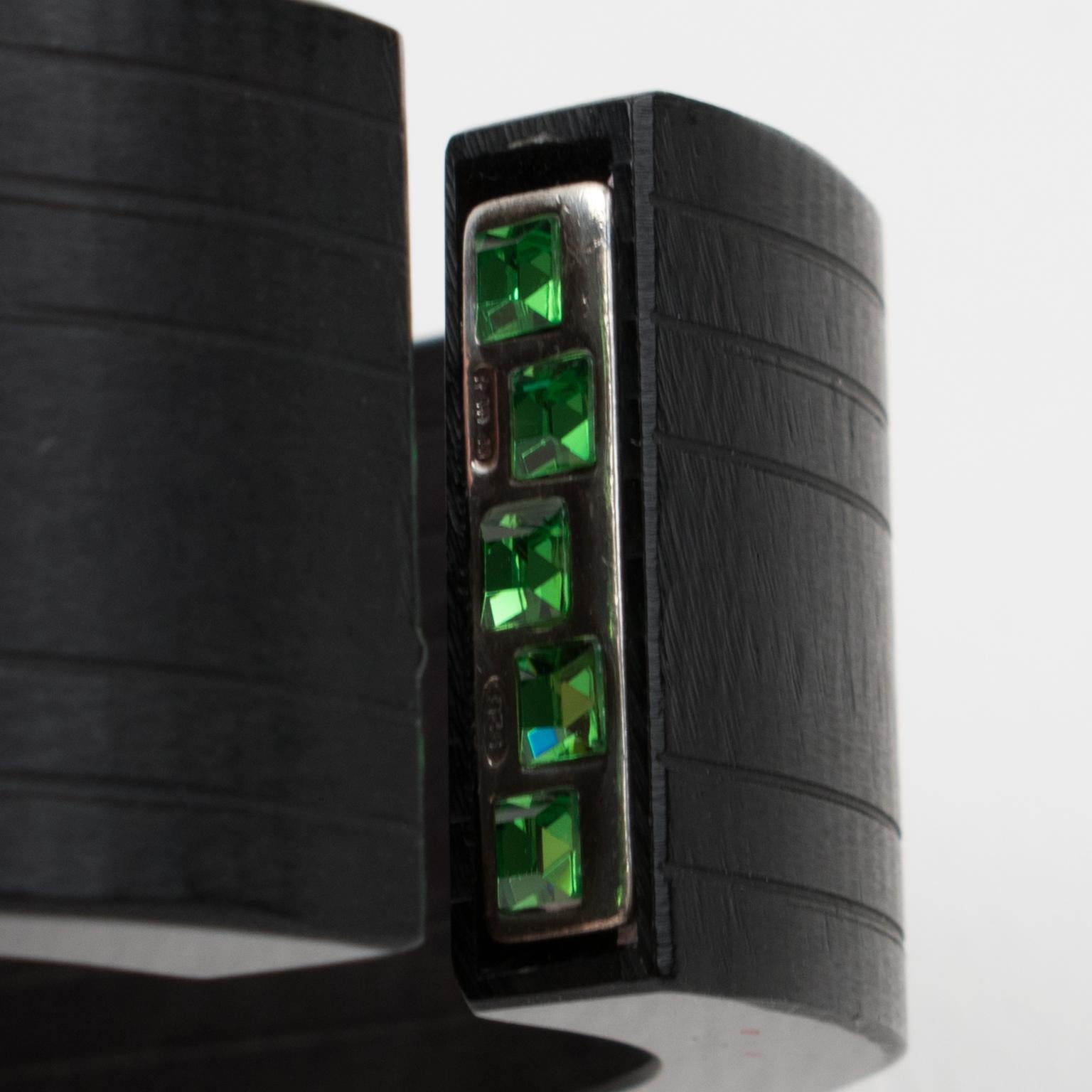 Fendi Geometric Black Resin Acrylic Cuff Bracelet For Sale 1