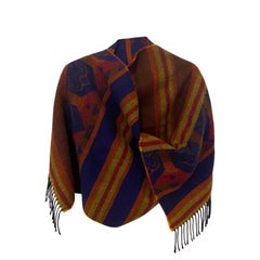 Fendi Geometric Multicolor Wool Scarf Shawl