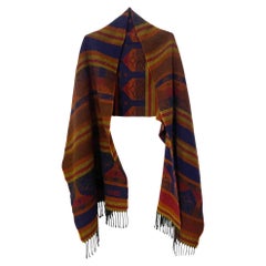 Fendi Geometric Multicolor Wool Scarf Shawl
