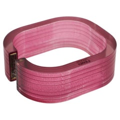 Fendi Geometric Pink Red Resin Acrylic Cuff Bracelet