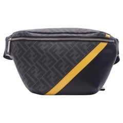 Fendi Glazed Black Logo Ff 1974 Diagonal Belt Bag