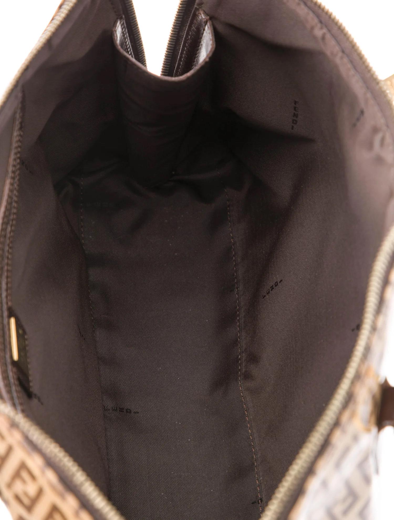 Women's Fendi Glazed Leather FF Zucchino Tote Bag For Sale