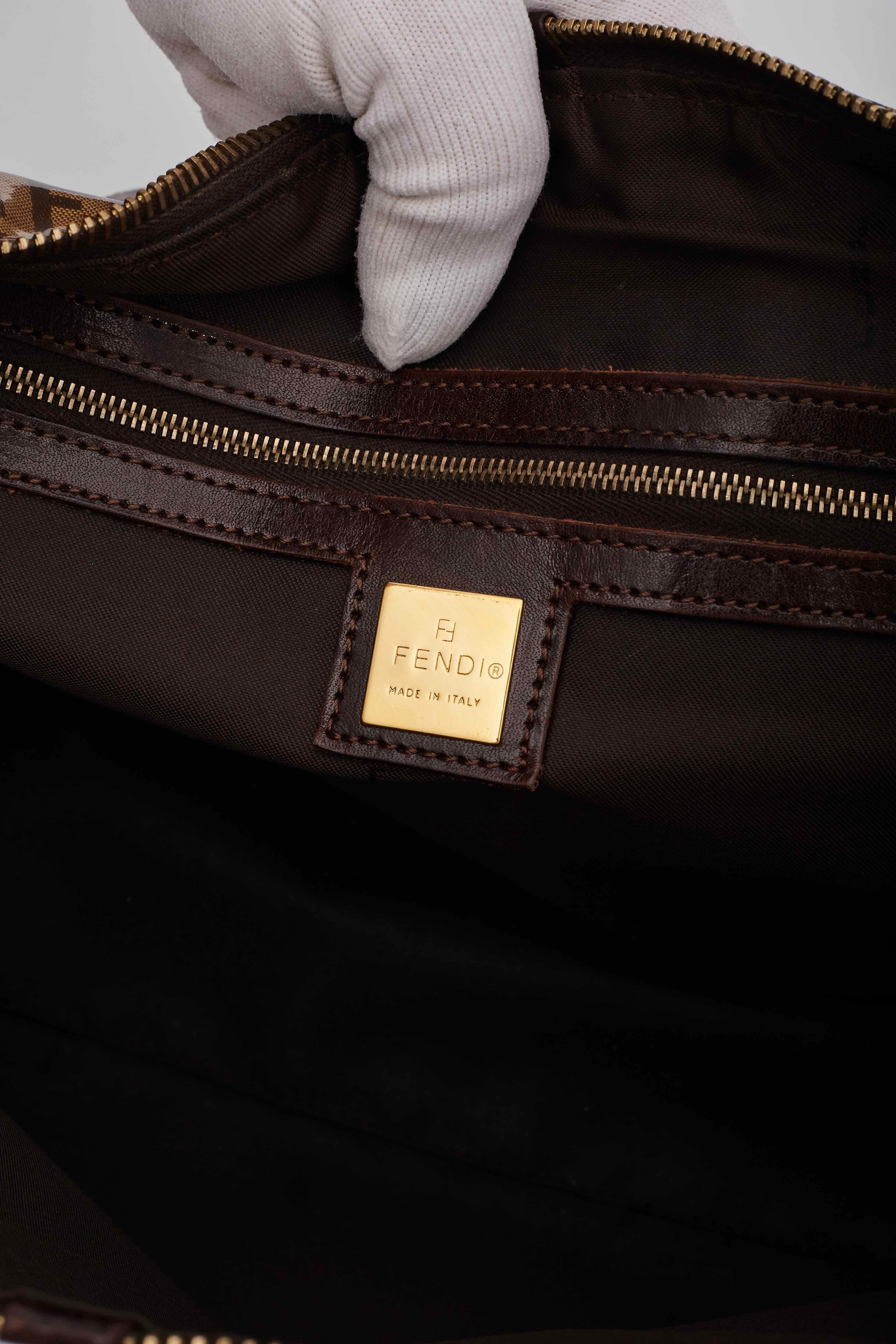 Fendi Glazed Leather FF Zucchino Tote Bag For Sale 2