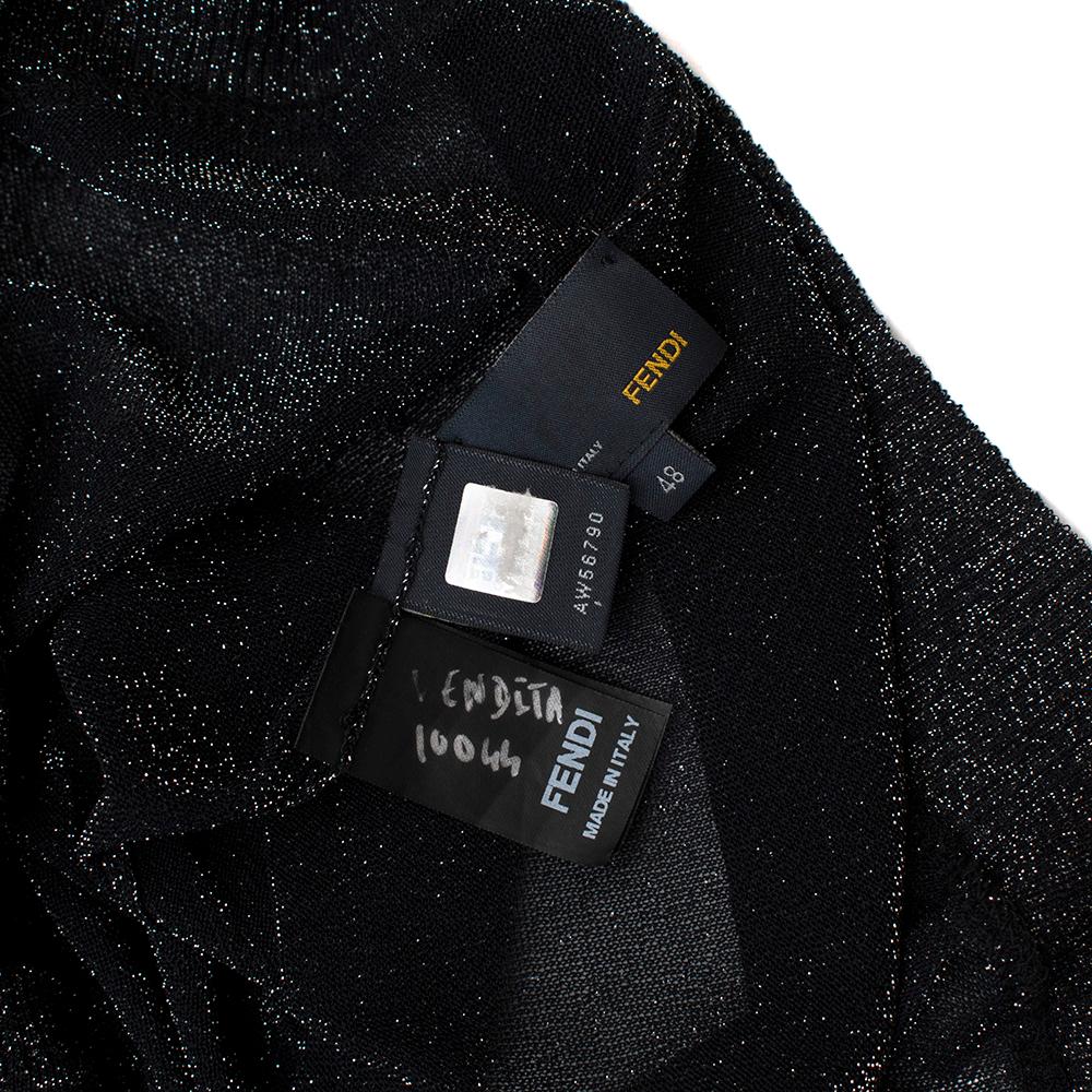 Fendi Glitter Black Semi-Sheer Cardigan - Size Mens M / Womens L For Sale 1