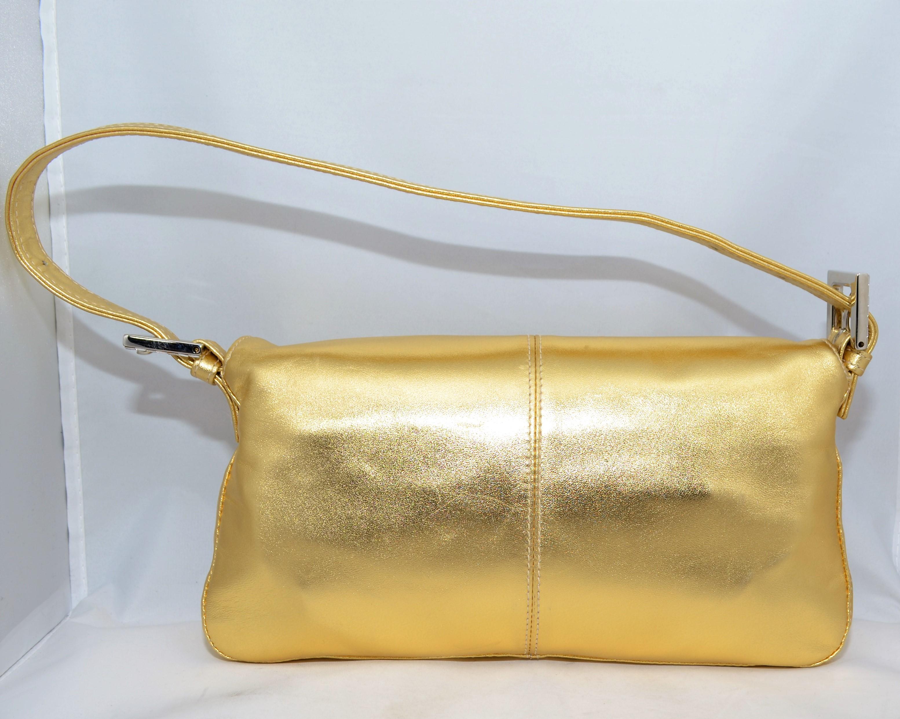gold fendi baguette bag