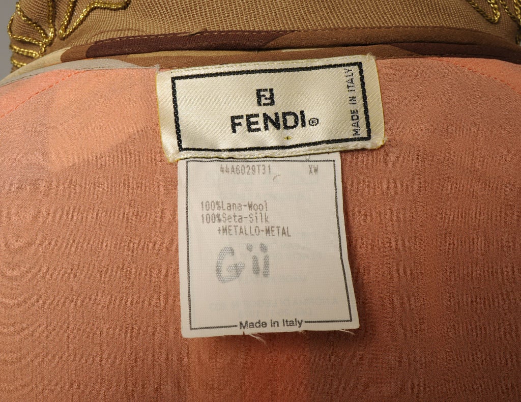 Coates con perline dorate e ricami in soutache dorate in vendita 5