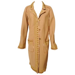 Fendi Gold Beaded & Gold Soutache Embroidered Coat