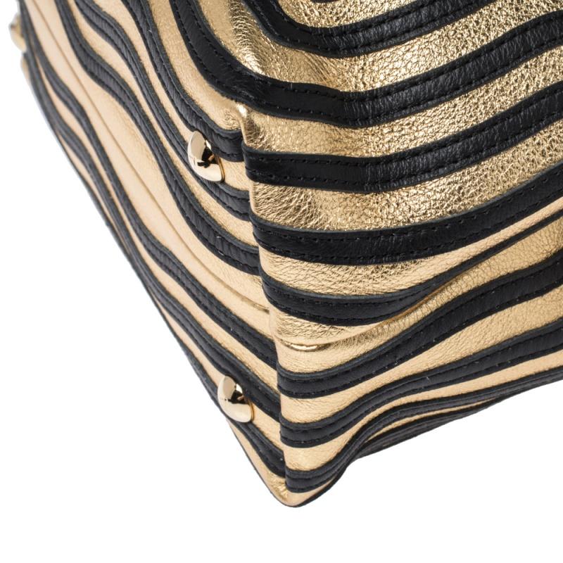 Fendi Gold/Black Quilted Leather Dotcom Click Shoulder Bag 3