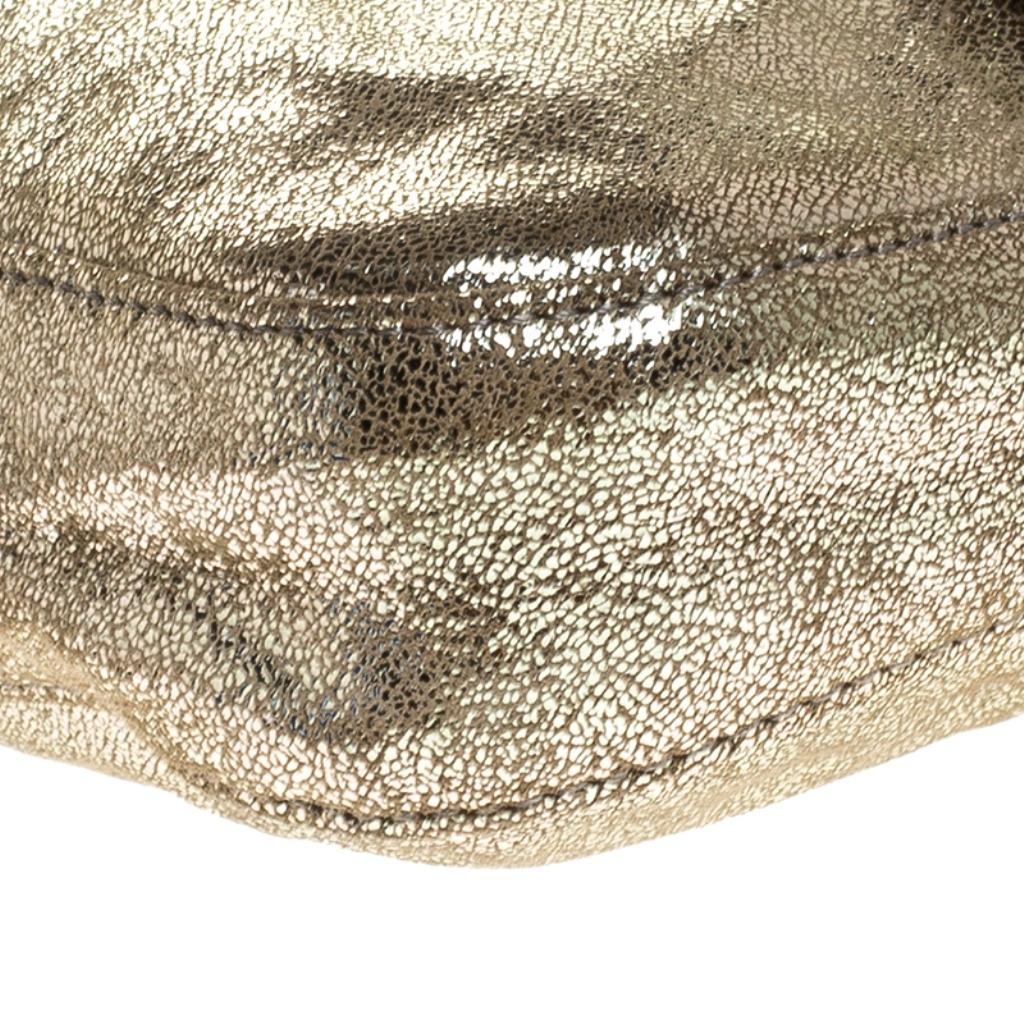 Fendi Gold Faux Leather Baguette Shoulder Bag 6